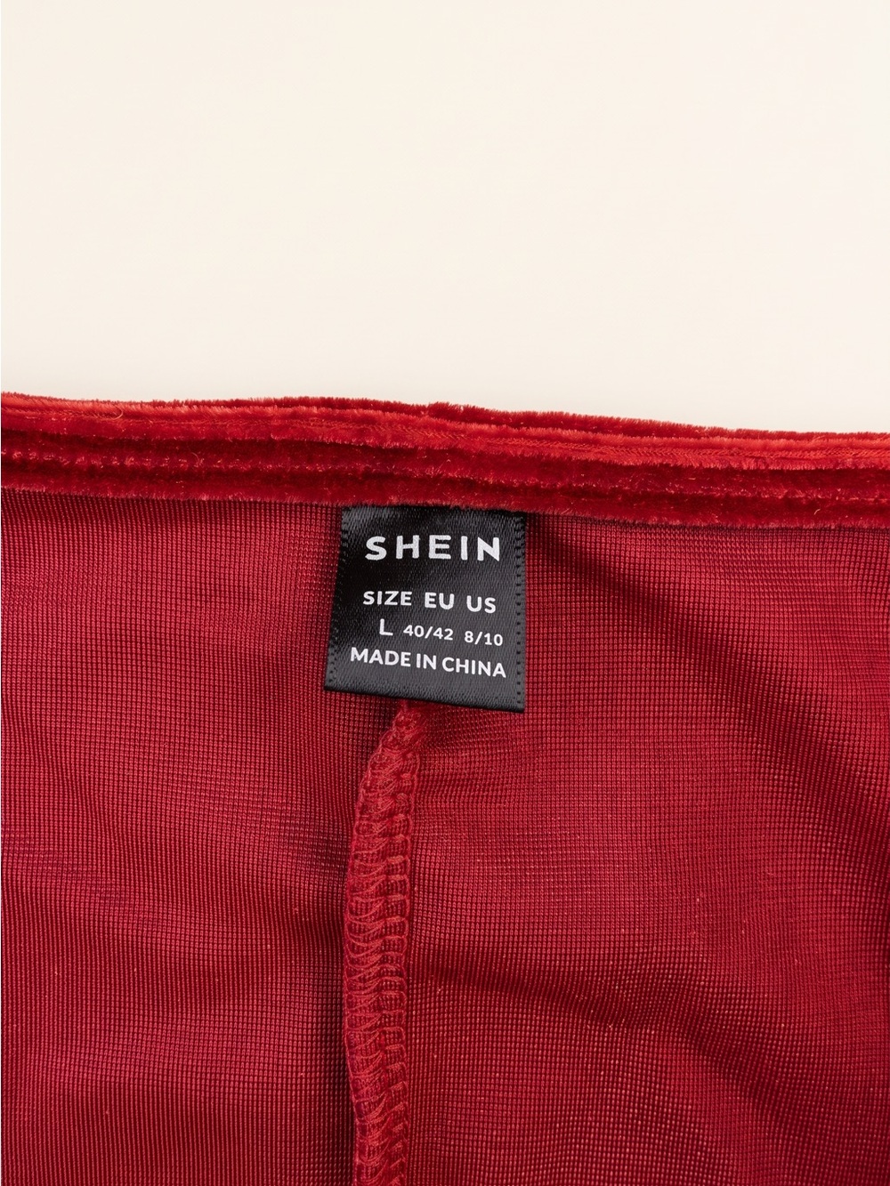 SHEIN Red Velvet Wrap Mini Dress with Waist Tie - Picture 4 of 5